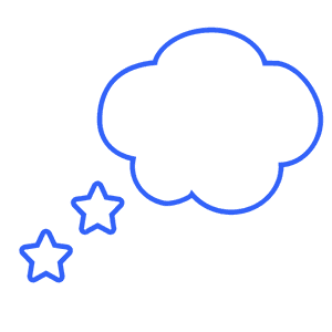Dreamy Cloudand Stars Outline PNG image with transparent background