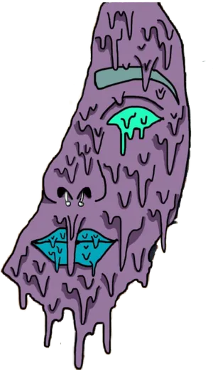 Dripping Purple Monster Sticker PNG Image