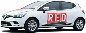 White Red Car - Red Driving School Renault Clio, HD Png Download PNG image with transparent background
