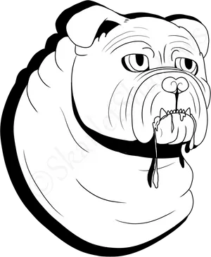 Drooling Bulldog Cartoon PNG Image