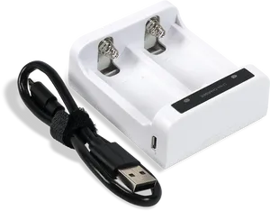 Dual Battery Chargerwith U S B Cable PNG Image