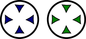 Dual Colored Crosshair Targets PNG Image