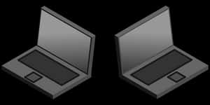 Dual Laptop Illustration PNG image with transparent background