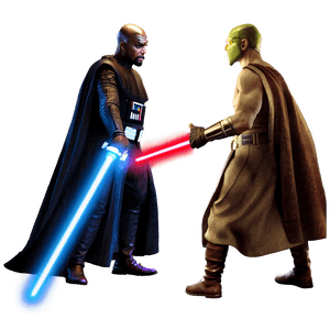Dual Lightsabers Combat PNG 05042024 PNG image with transparent background