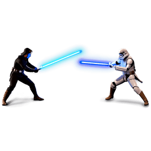 Dual Lightsabers Combat PNG dpk41 PNG image with transparent background