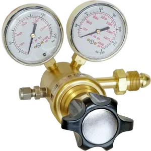 Dual Pressure Gauges Brass Regulator PNG Image