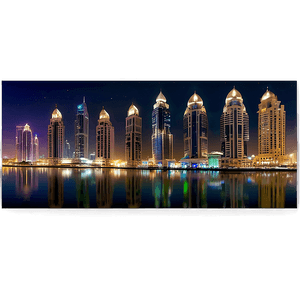 Dubai Marina Night View PNG ghv PNG image with transparent background
