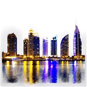 Dubai Marina Night View PNG tyd92 PNG image with transparent background