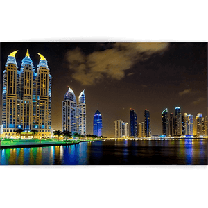 Dubai Marina Night View PNG yhm41 PNG image with transparent background