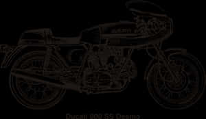 Ducati900 S S Desmo Vintage Motorcycle PNG with transparent background