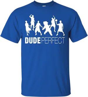 Dude Perfect Blue Tshirt Design PNG Image