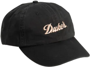 Dukes Embroidered Black Baseball Cap PNG Image