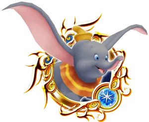 Dumbo Flying Elephant Cartoon PNG Image