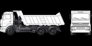 Dump Truck Sideand Front View PNG image with transparent background