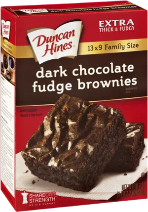 Duncan Hines Dark Chocolate Fudge Brownies Box PNG Image