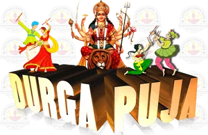 Durga Puja Festival Celebration PNG Image