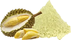 Durian Fruitand Powder PNG Image