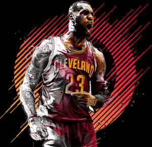 Dynamic Basketball Player Artwork PNG image with transparent background