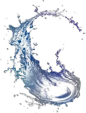 Dynamic Blue Water Splash PNG Image