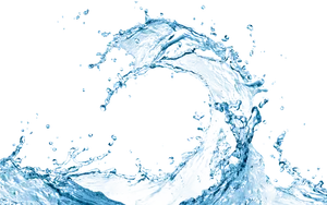 Dynamic Blue Water Splashon Black Background PNG Image