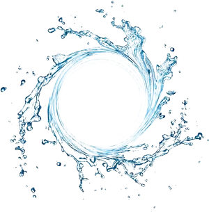 Dynamic Blue Water Splashon Black Background PNG Image