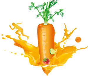 Dynamic Carrot Splash Art PNG image with transparent background