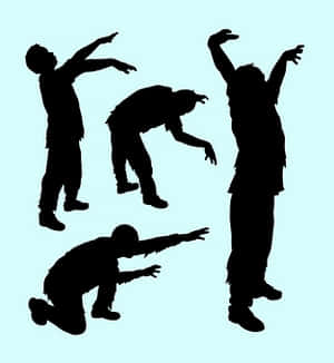 Dynamic Dance Moves Silhouettes PNG with transparent background