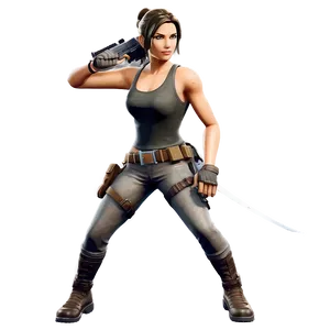 Dynamic Lara Croft Fortnite Pose Png Vff47 PNG Image