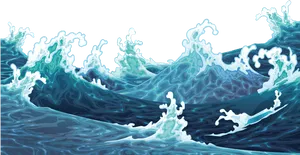 Dynamic_ Ocean_ Waves_ Illustration PNG Image