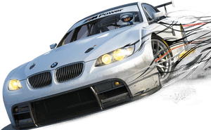 Dynamic Racing B M W Speed Demonstration PNG image with transparent background