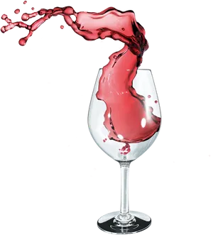 Dynamic Red Wine Splash Wine Glass PNG Image