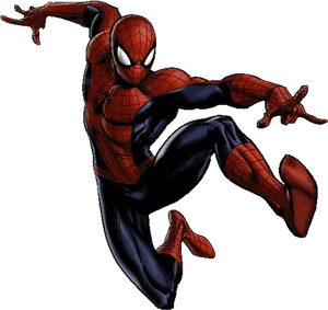 Dynamic Spiderman Action Pose PNG Image