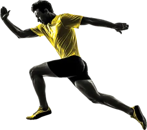 Dynamic Sprinter Action Pose PNG Image