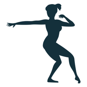 Dynamic Stretching Silhouette Female PNG Image