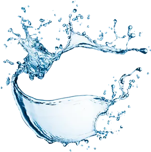 Dynamic Water Splash Against Black Background.jpg PNG Image