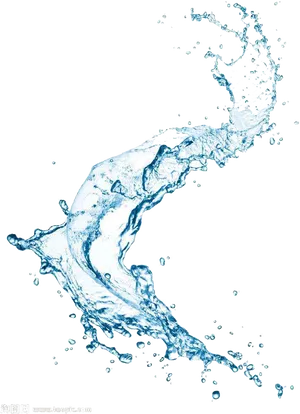 Dynamic Water Splash Against Black Background.jpg PNG Image