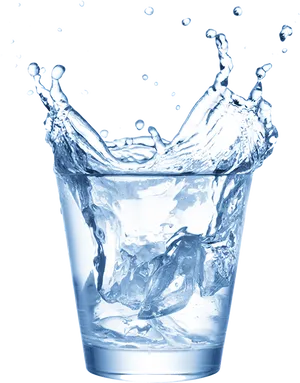 Dynamic Water Splashin Glass PNG Image