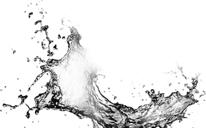 Dynamic Water Splashin Monochrome PNG Image