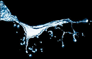 Dynamic Water Splashon Black Background PNG image with transparent background