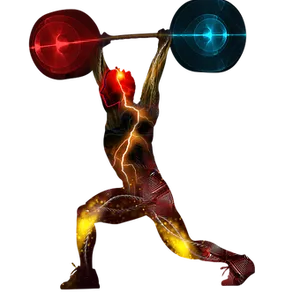 Dynamic Weightlifting Muscle Activation PNG Image