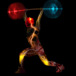 Dynamic Weightlifting Muscle Activation PNG image with transparent background