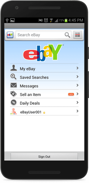 Ebay-andro#1 - 5 - Log Out Ebay App On Iphone, HD Png Download PNG image with transparent background