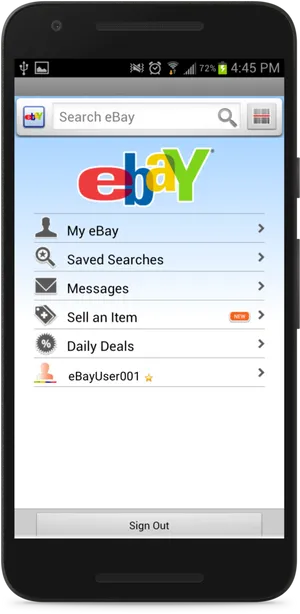 E Bay Mobile App Screenshot PNG Image