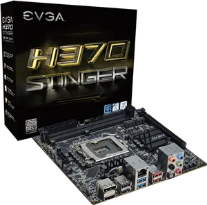 E V G A H370 Stinger Motherboard PNG Image