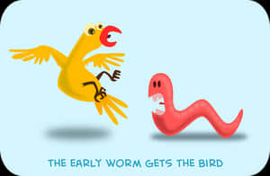 Early Worm Gets The Bird PNG with transparent background