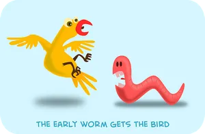 Early Worm Gets The Bird PNG Image