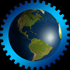 Earth Gear Integration Graphic PNG image with transparent background