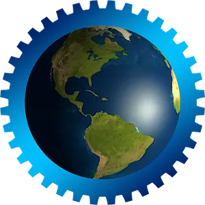 Earth Gear Integration Graphic PNG Image