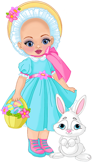 Easter Girl Cartoon, HD Png Download PNG with transparent background