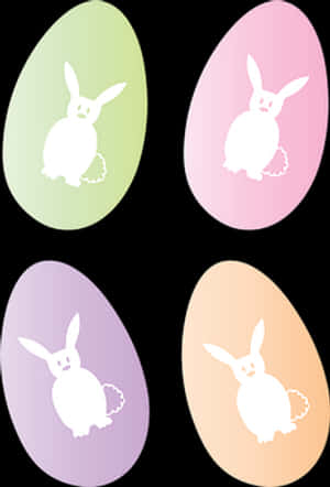 Easter Bunny Eggs Graphic PNG image with transparent background